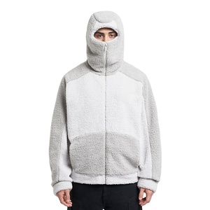 Chaqueta con cremallera de cara completa y logotipo personalizado, jerséis gruesos lisos en blanco, sudaderas con capucha de ninja enmascarado de lana suave para invierno, 2026 - Product Image 4