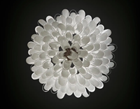 Lustre en verre d'art blanc de Murano de lustre italien moderne de luxe joli pour le salon