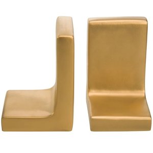 Diseño simple Metal Acentos decorativos Oro Pulido Sujetalibros Mesa Metal Book End Holder Metal Artesanía - Product Image 3