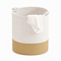 Grand panier pliable en coton avec poignées - Panier de rangement pour linge de bébé, couvertures de chambre, avec logo personnalisé, pour la maison
