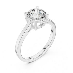 Bague en or rose 14 carats avec diamant rond de laboratoire pour femmes |   Anneau de tenue de bureau |   Nouveau diamant cultivé - Product Image 6