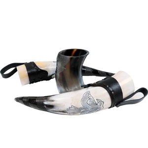Soporte de cuerno Natural 100% de buena calidad, soporte de cuero, colección de tazas de cuerno vikingo para beber, artesanías de estilo animal religioso pulido - Product Image 1