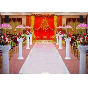 Roman Style FRP Pillars For Walkway Decoration New Style White Roman Aisleway Pillars Decor Indian Wedding Small FRP Walkway