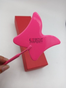 Miroir professionnel pour extensions de cils en acier inoxydable avec revêtement en poudre rose, design papillon, nouveau style, logo personnalisé, outils de beauté - Product Image 6