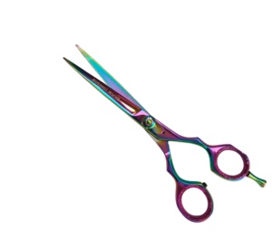 Salon professionnel coiffure pointe droite ensemble de ciseaux de coiffeur en acier inoxydable arc-en-ciel céramique beauté ciseaux de coupe de cheveux - Product Image 2