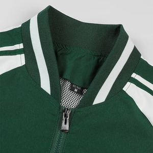 Blouson aviateur de baseball à manches raglan à blocs de couleurs pour hommes vêtements de sport personnalisés Streetwear décontracté veste zippée en gros - Product Image 3