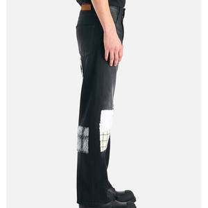 กางเกงยีนส์เย็บปะติดมีสไตล์ที่ดูเครียดและใส่สบาย - Product Image 6