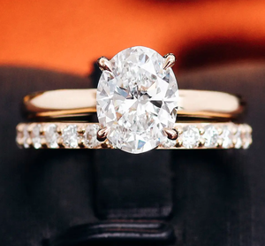 ชุดแหวนเพชรเม็ดเล็กแบบดั้งเดิม Vvs1สีขาวและสีทองชุดแหวนแต่งงาน - Product Image 3