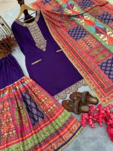 Elegante conjunto de Palazzo con el diseñador Dupatta Traje étnico perfecto para bodas festivas y ocasiones de fiesta - Product Image 6