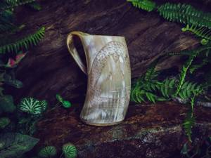 Taza de cuerno de búfalo Premium hecha a mano rústica natural ecológica, taza elegante duradera, perfecta para café, té, whisky - Product Image 4