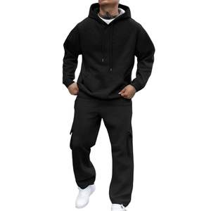 Survêtements personnalisés de haute qualité surdimensionnés sérigraphie Sweat Jogger ensembles sweat à capuche ample et pantalons de survêtement empilés ensemble 2 pièces - Product Image 1