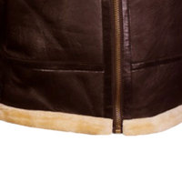 Veste de style personnalisée pour hommes Veste d'hiver en peau de mouton marron de haute qualité Veste en cuir véritable avec ceinture souple Aviator de vol B3 Bomber