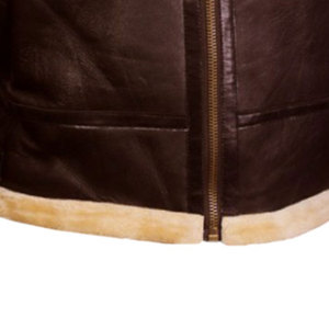 Custom Stylish <b>Men's</b> <b>Jacket</b> High Quality Brown Sheepskin Winter <b>Jacket</b> Skin Real <b>Leather</b> Soft Belted Flight <b>Aviator</b> B3 Bomber - Product Image 6
