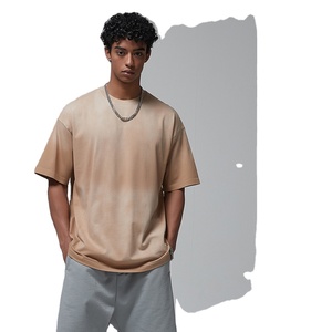 Venta al por mayor de camisetas informales para hombre con estampado de lavado ácido logotipo personalizado de secado rápido transpirable cuello redondo manga corta al por mayor algodón personalizado - Product Image 2