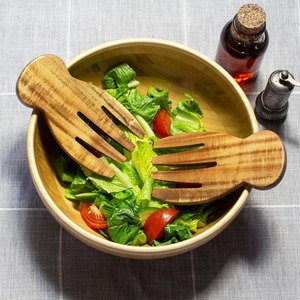 ไม้อะคาเซียชุดก้ามปูด้ามไม้สำหรับผสมและโยนสลัดผัก - Product Image 3