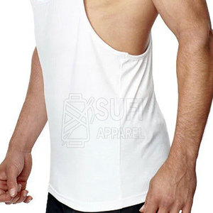Custom Made Knitted Casual Men's <b>Stringer</b> <b>Vest</b> Workout Wear Breathable Quick Dry 100% Cotton - Product Image 3