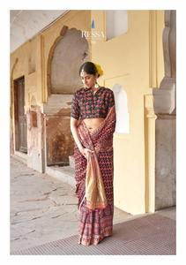 Nouveau catalogue excitant de Sur-Taal Sarees en tissu viscose exclusif avec des imprimés Ajrakh Bandej Vêtements indiens et pakistanais parfaits - Product Image 5