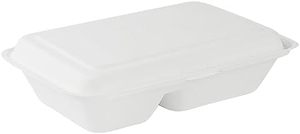 Boîte à nourriture à bagasse robuste 2025 récipient à déjeuner jetable avec 2 compartiments et couvercle Conteneur à emporter de canne à sucre durable - Product Image 2