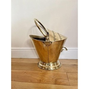 <b>Decorative</b> polished brass coal bucket for fireplace coal storage in traditional period style heritage home <b>decoration</b> - Product Image 5
