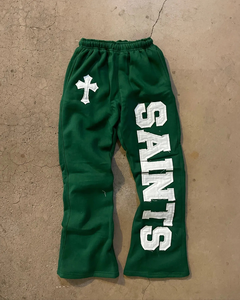 2025 unisexe personnalisé empilé Joggers pantalons de survêtement hommes évasé en détresse broderie sans ficelle femmes pantalon maigre respirant - Product Image 6