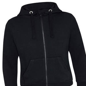 Sweat à capuche noir zippé en molleton de coton, fermeture éclair intégrale, tendance, nouveau logo personnalisé imprimé, sweat à capuche chaud d'hiver pour hommes - Product Image 6