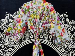 Robe Kimono en coton léger pour femme Robe de chambre imprimée de Style indien pour l'été printemps automne vêtements de bain confortables - Product Image 6