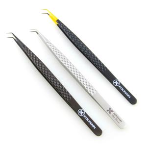 Kounain แหนบถอนขนตาสแตนเลสสีดำ14ซม. แยกบาง25องศาปริมาณนาโน - Product Image 5