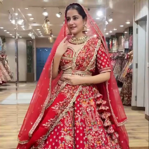 Lehenga Choli pour femmes, tenue traditionnelle pour les festivals, les fêtes, Diwali, été, hiver, style vintage, bleu, style indien ethnique classique - Product Image 1