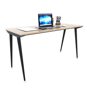 Escritorio de Madera Contrachapada con Revestimiento de Melamina, Modelo Cone HBCO033, 140x60cm, Patas de Hierro, Mueble de Oficina Moderno, Lujoso, Minimalista y Duradero para Dormitorio - Product Image 4