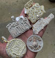 Hot Fashion Dollar Croix Pendentif 3mm Largeur Or Jaune D/VVS Moissanite Hip Hop Fine Jewelry Pendentifs pour Collier Unisexe - Product Image 6