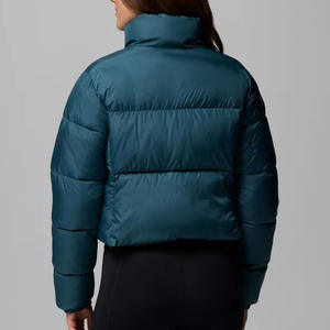 Veste matelassée pour femme, streetwear, coupe courte, coupe-vent, logo personnalisé, chaude, d'hiver, matelassée, isolée, parka - Product Image 3