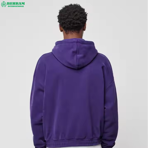 Sweat-shirts à capuche zippés en molleton à épaules tombantes, coupe régulière, thermiques, unis, à manches longues, respirants et à séchage rapide en coton, vente en gros - Product Image 5