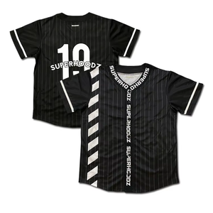 Camiseta de béisbol a rayas Retro Vintage Elite personalizada, ropa deportiva transpirable, MOQ bajo, conjunto completo de impresión por transferencia de calor de talla grande - Product Image 4