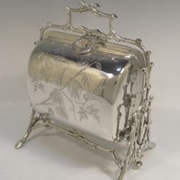Boîte à biscuits pliable isotherme plaquée argent style Art Déco, motif floral gravé, cadre en forme de brindille, multifonction pour la cuisine
