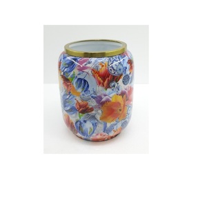 Vase à fleurs en métal au design moderne, décalcomanie émaillée finie pour le salon, la maison, la décoration de table, faite à la main et personnalisée - Product Image 5