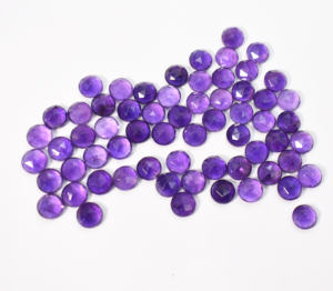 Améthyste naturelle ronde facettée taille rose 115,85 carats 65 pièces 8 mm lot - Product Image 3