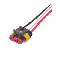 Connecteur femelle étanche LED 3P avec faisceau de câbles