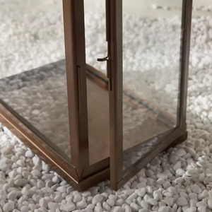 High Quality Ramadan Decorative Brown Metal & Glass Candle <b>Lantern</b> for Home Event Decoration Dual Tone <b>Lanterns</b> - Product Image 3