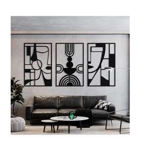 Panel de Arte de pared de Metal de geometría abstracta única grande, decoración moderna para el hogar, escultura de hierro 3D hecha a mano para exhibición de pared Interior - Product Image 1