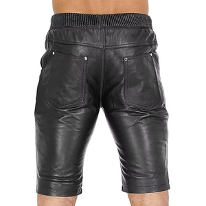 Logo personnalisé OEM ODM Dernier modèle Shorts en cuir pour hommes Produit professionnel de qualité supérieure Street Wear Shorts en cuir - Product Image 4