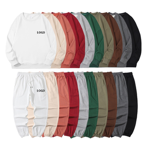 Conjunto de chándal de hombre con logotipo personalizado para otoño e invierno con sudaderas con capucha, chándal de 2 piezas con cremallera, ropa deportiva transpirable de algodón 100% - Product Image 1