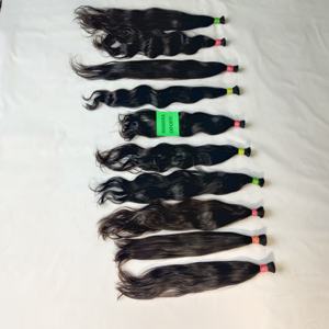 Les prolongements de cheveux indiens de temple noir de Vierge pure desserrent la vague superbe naturelle profonde chimiquement traitée vagues bouclées en vrac abordables - Product Image 2