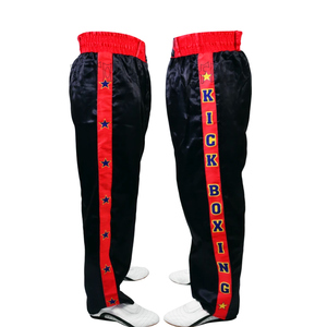 Pantalon de boxe en soie satinée personnalisé Muay Thai Full Contact MMA Arts martiaux Kickboxing Training Bottom Pant - Product Image 4