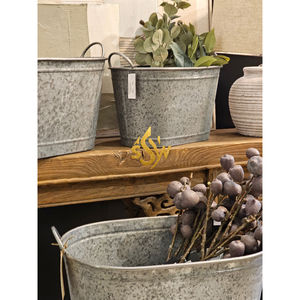 Maceta y maceta de flores decorativas de suelo de diseño creativo de Metal con mango de sombra rústica y soporte de exhibición de flores de cubo y maceta - Product Image 3