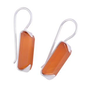 Boucles d'oreilles pendantes en pierre d'onyx orange Design unique en argent sterling 925 pour fête femmes filles fournitures en vrac en gros - Product Image 2