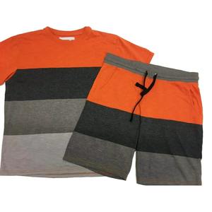 Conjunto informal de verano para hombre, venta al por mayor, conjunto de dos piezas con pantalones cortos estampados sólidos de punto y camisetas de secado rápido y transpirable - Product Image 4