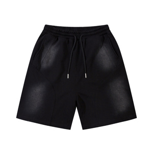 Shorts décontractés pour hommes, coupe ajustée, taille mi-haute, 100% coton, brodés, délavés à l'acide, style urbain, collection été 2025 - Product Image 1
