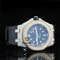 Nouvelle montre en moissanite originale avec diamants taillés, acier inoxydable, caoutchouc, verre, mouvement mécanique, design luxueux pour homme
