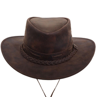 Chapeau de cowboy western unisexe sur mesure, 100 % cuir véritable, avec bandeau en cuir pur.