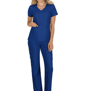 Nuevo diseño de uniforme de hospital uniforme de enfermera con cuello en V Scrub Set Spandex ropa de trabajo médica uniformes - Product Image 5